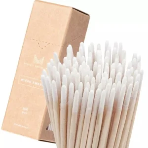 Dwustronne patyczki drewniane z bawełną 100 sztuk